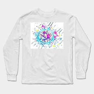 Color bling ocean splash abstract Long Sleeve T-Shirt